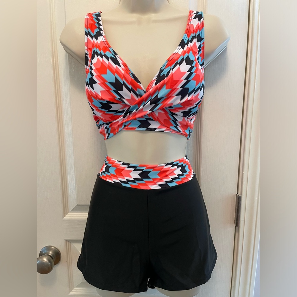 Colorful two piece swimsuit